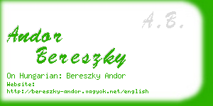 andor bereszky business card